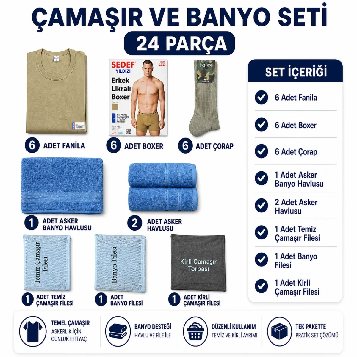 camasir ve banyo seti