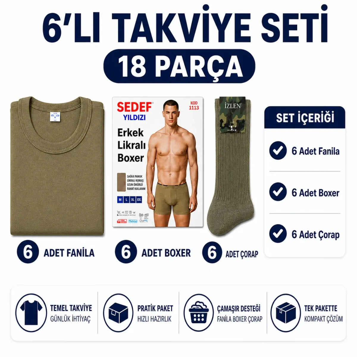 6'li camasir seti
