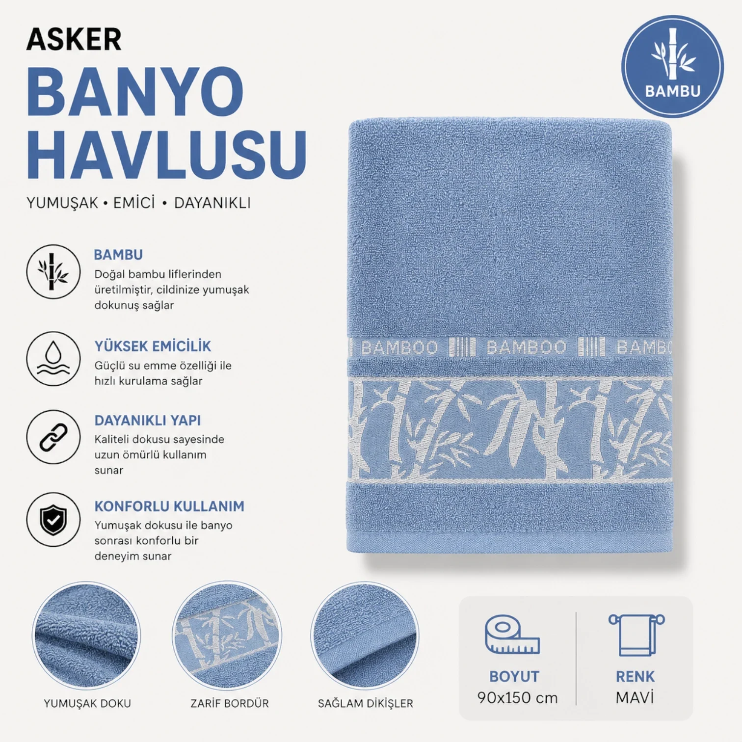 Banyo Havlusu Bambu
