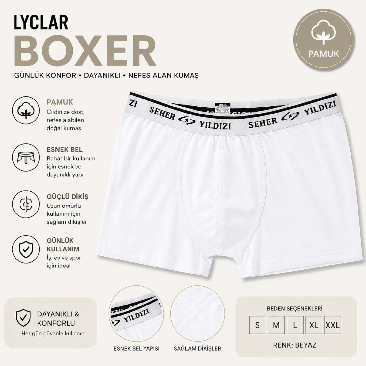 Boxer Beyaz (Deniz)