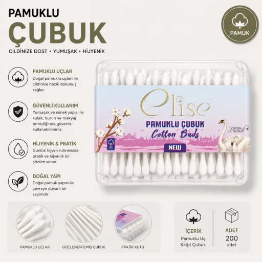 Kulak Çubuğu 200 Adet — Oliso Pamuklu